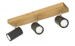 Trio Deckenspot, 3-flammig, schwarz / Eiche -Innenleuchten Verkaufsladen 11686694 3 202104272235