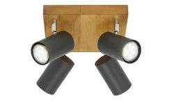 Trio Deckenspot, 4-flammig, schwarz / Eiche -Innenleuchten Verkaufsladen 11686695 4 202104272235