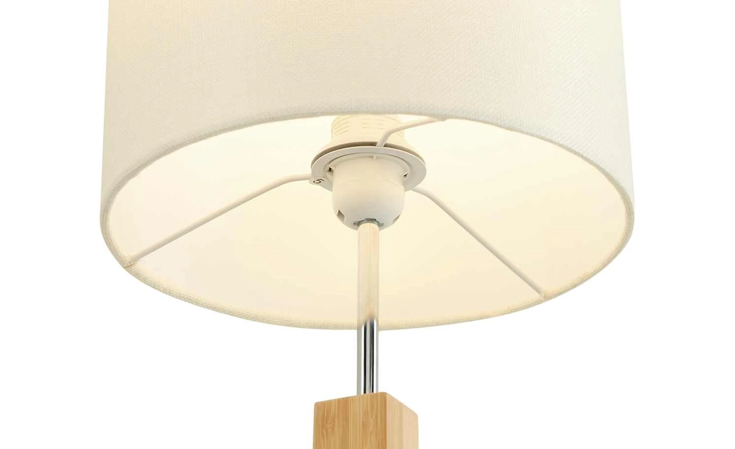 HOME STORY Tischleuchte, 1-flammig, Bambus/ Stoff natur 4 HOME STORY Tischleuchte, 1-flammig, Bambus/ Stoff natur – Bild 4