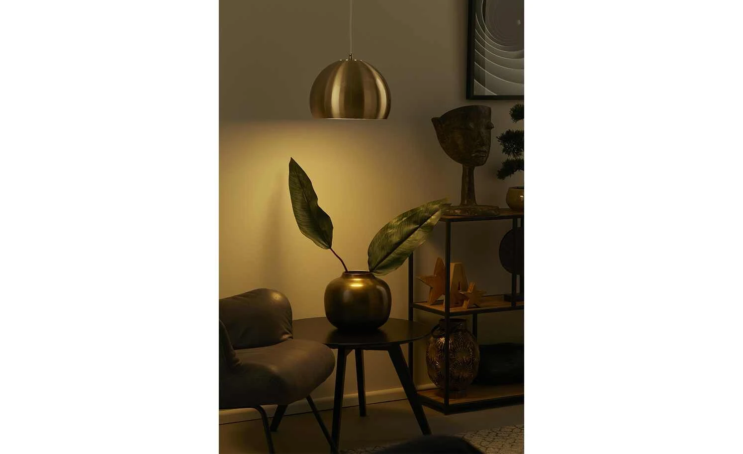 HOME STORY Pendelleuchte, 1-flammig, messing-matt | Goldfarben 1 HOME STORY Pendelleuchte, 1-flammig, messing-matt | Goldfarben