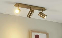 Trio Deckenstrahler, 3-flammig, altmessing | 48|cm