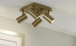 Trio Deckenstrahler, 4-flammig, altmessing | 24|cm