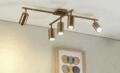 Trio Deckenstrahler, 5-flammig, altmessing | 77,4|cm