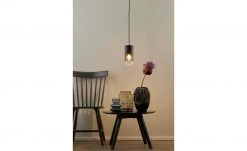 Trio Pendelleuchte, 1-flammig, Rauchglas schwarz