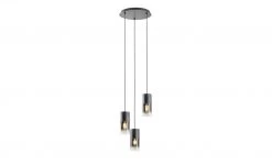 Trio Pendelleuchte, 3-flammig, Rauchglas schwarz -Innenleuchten Verkaufsladen 11686734 5 202202242232