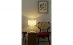 KHG Tischleuchte, 1-flammig, messing / Mamor-Fuß