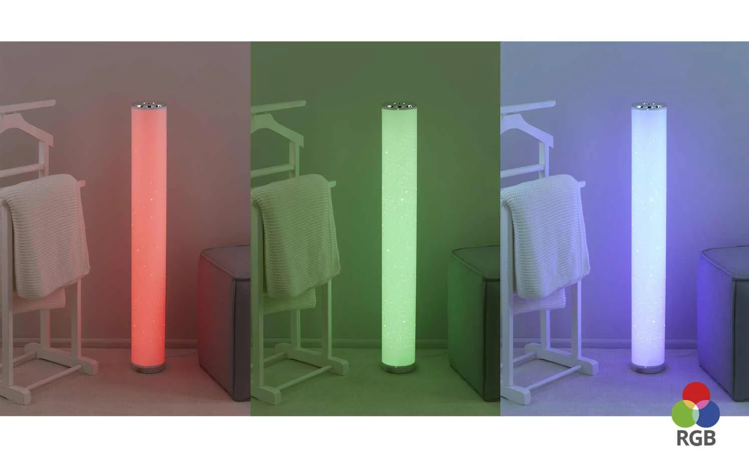 KHG LED-Stehleuchte, weiß mit Farbwechsler 1 KHG LED-Stehleuchte, weiß mit Farbwechsler