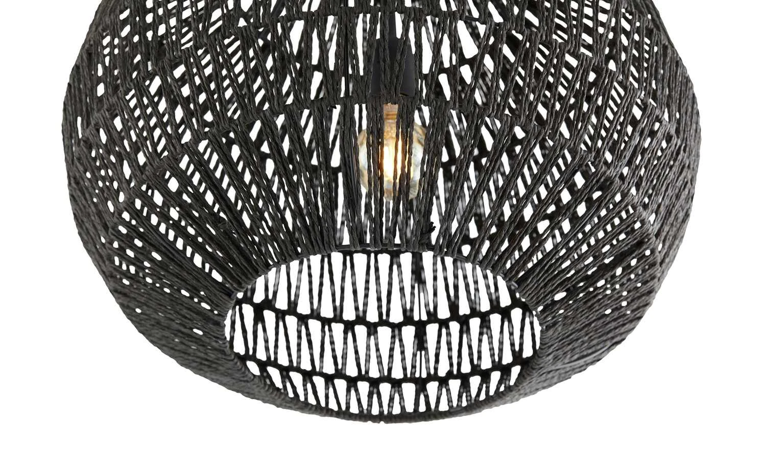 KHG Pendelleuchte, 1-flammig, Papierseil schwarz 5 KHG Pendelleuchte, 1-flammig, Papierseil schwarz – Bild 5