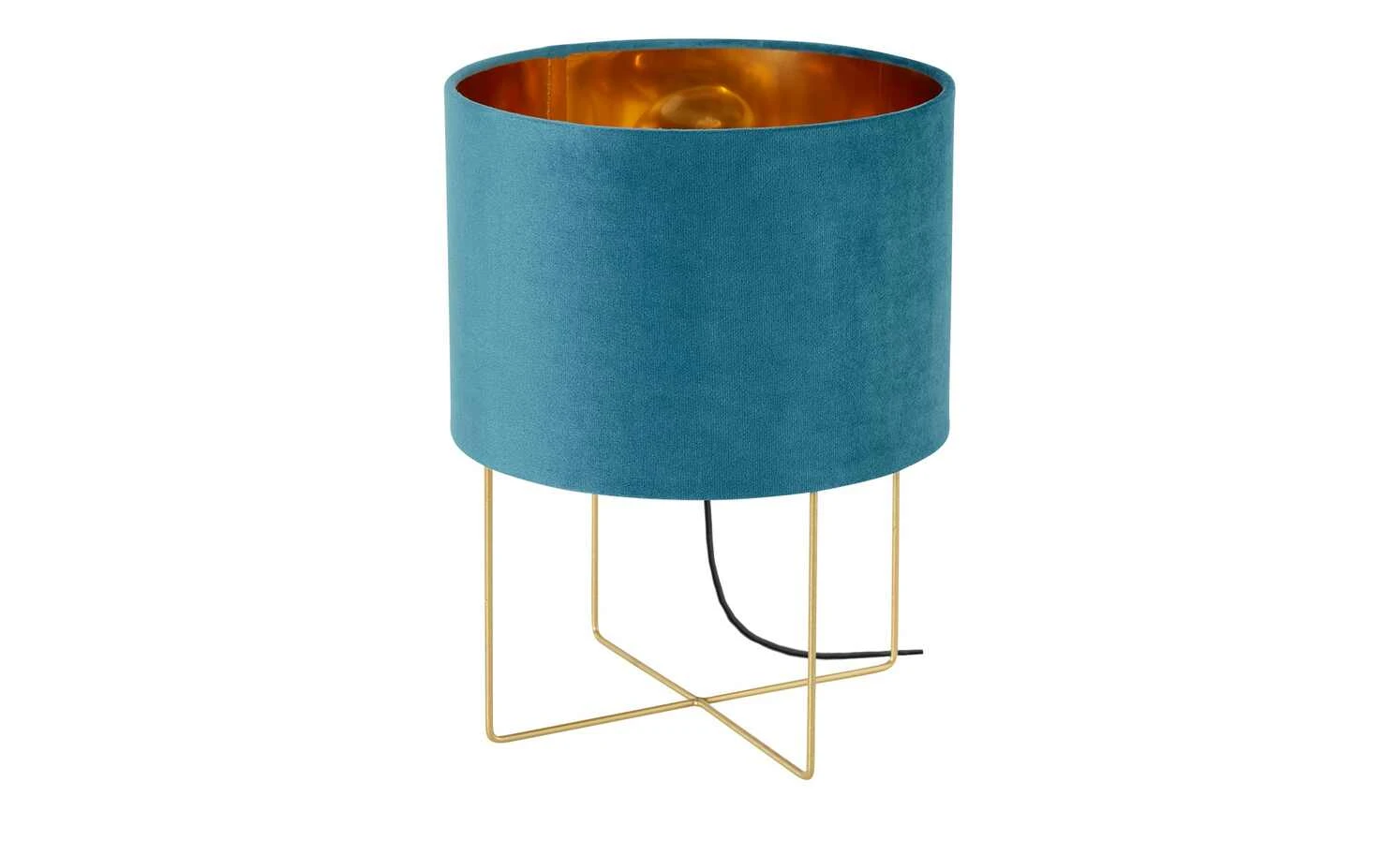 Fischer-Honsel Tischleuchte, 1-flammig, türkis Samt `klein´ | 32|cm Blau, Grün 2 Fischer-Honsel Tischleuchte, 1-flammig, türkis Samt `klein´ | 32|cm Blau, Grün – Bild 2