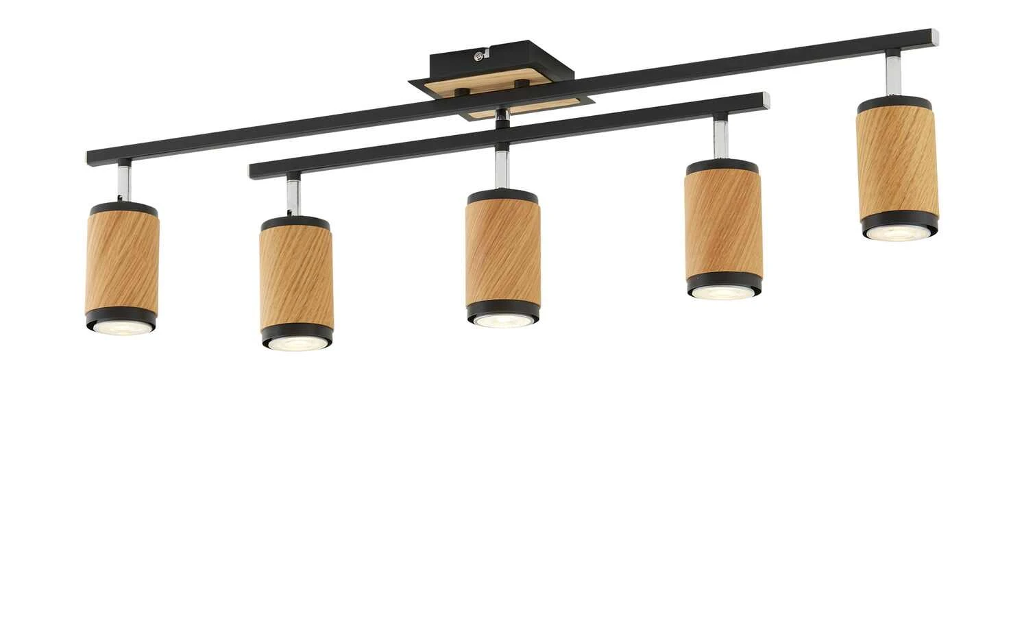Deckenstrahler, 5-flammig, Eiche / schwarz 4 Deckenstrahler, 5-flammig, Eiche / schwarz – Bild 4