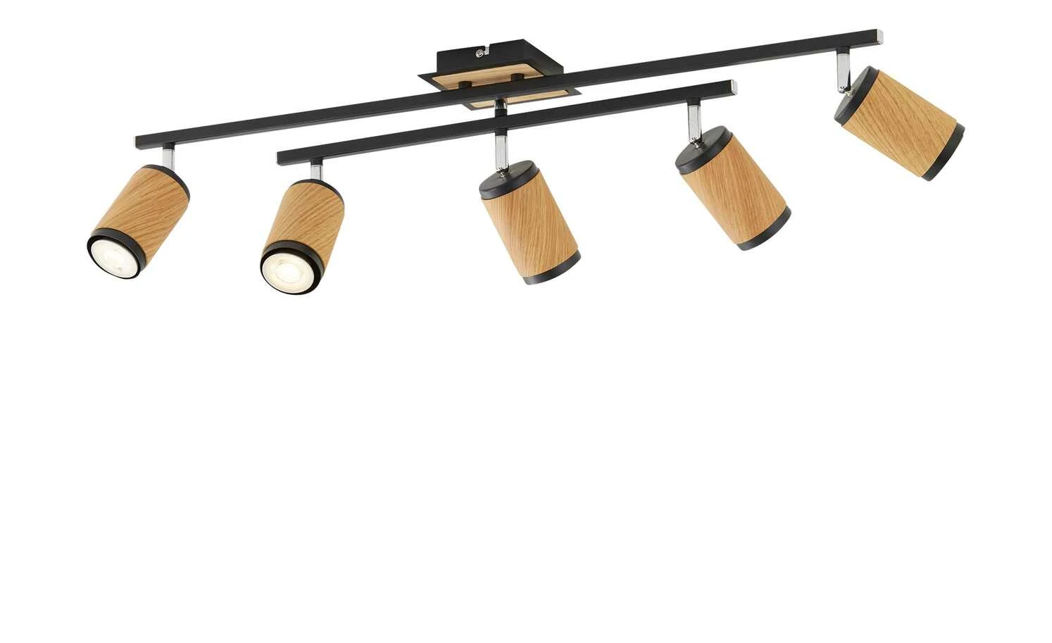 Deckenstrahler, 5-flammig, Eiche / schwarz 7 Deckenstrahler, 5-flammig, Eiche / schwarz – Bild 7