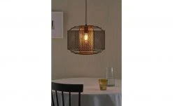 Pendelleuchte, 1-flammig, Metall schwarz/goldfarben