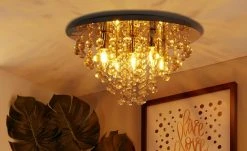 Deckenleuchte, 5-flammig, Beahang goldfarben