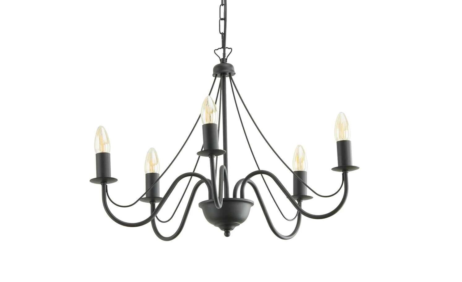 Kronleuchter, 5-flammig, schwarz 2 Kronleuchter, 5-flammig, schwarz – Bild 2