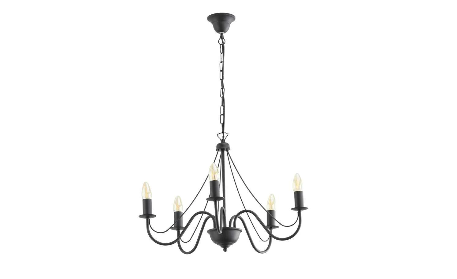 Kronleuchter, 5-flammig, schwarz 3 Kronleuchter, 5-flammig, schwarz – Bild 3