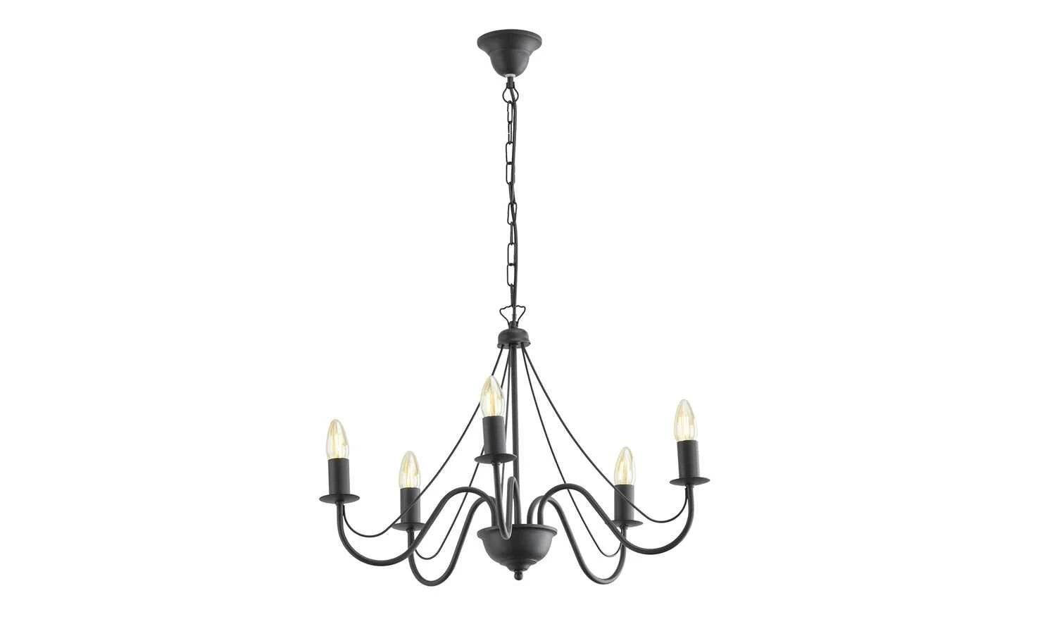 Kronleuchter, 5-flammig, schwarz 4 Kronleuchter, 5-flammig, schwarz – Bild 4