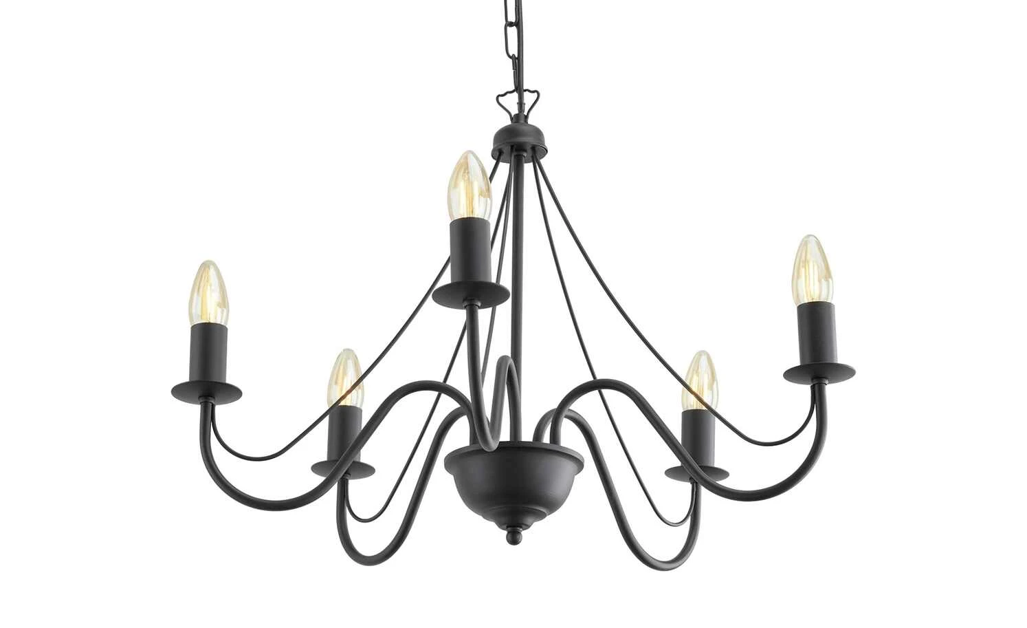 Kronleuchter, 5-flammig, schwarz 5 Kronleuchter, 5-flammig, schwarz – Bild 5