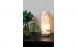 Tischleuchte, 1-flammig, Leinen `Floral`