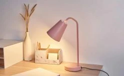 Tischleuchte, 1-flammig, Metall/ rosa