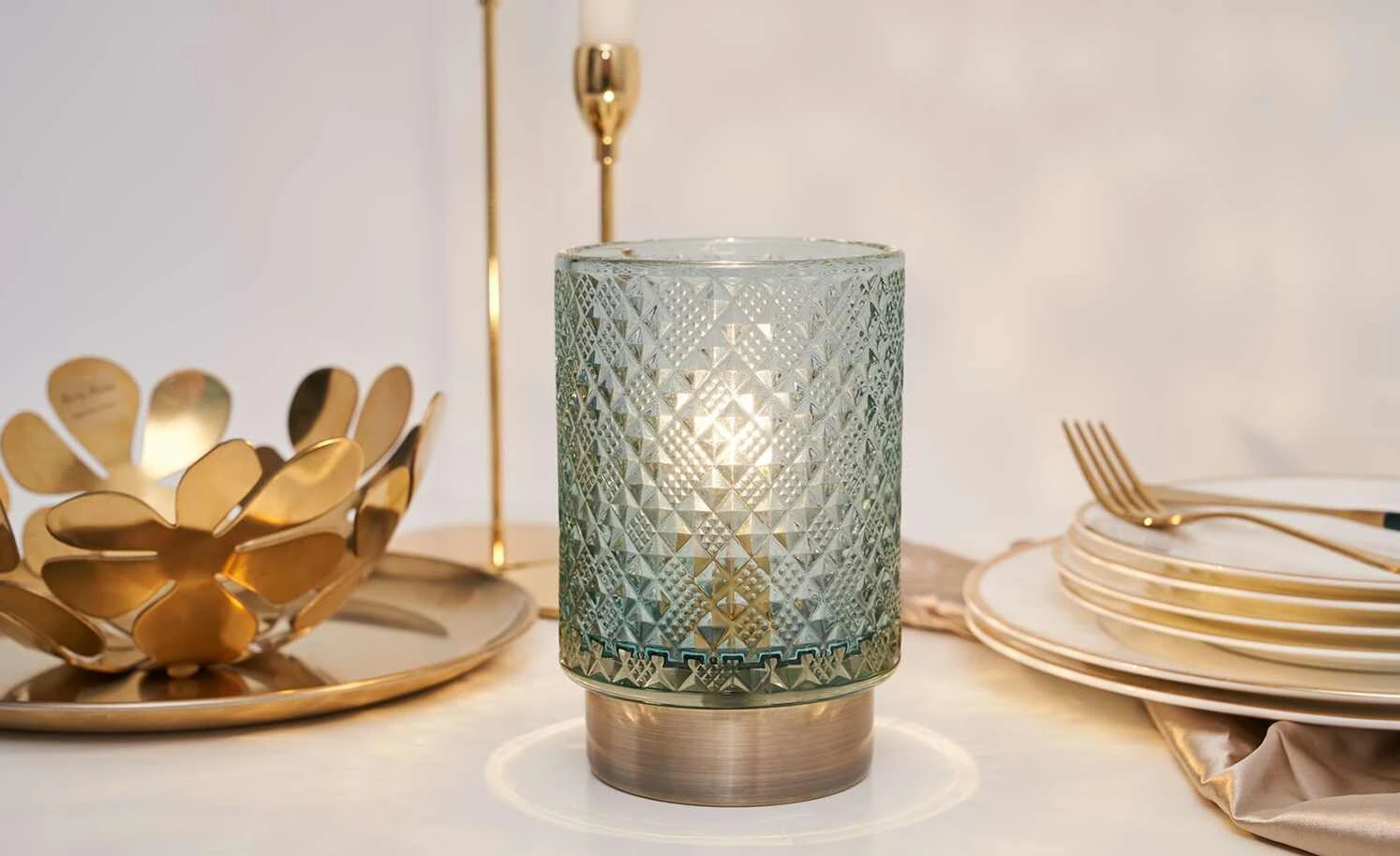 Mobile-Tischleuchte, Glas Türkis | Blau 15,5|cm 2 Mobile-Tischleuchte, Glas Türkis | Blau 15,5|cm – Bild 2