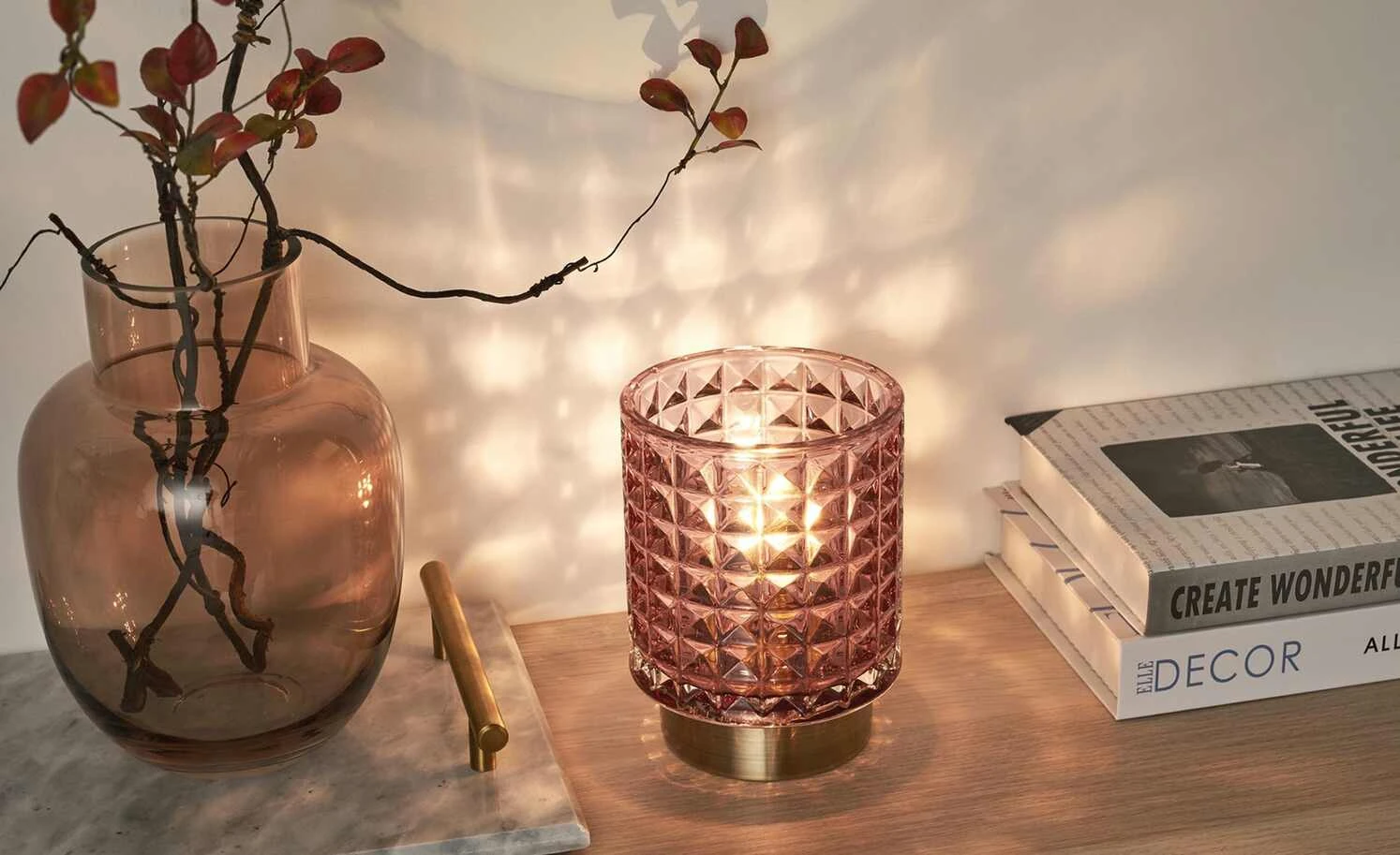 Mobile-Tischleuchte, Glas Rosa | Rosa 15|cm 2 Mobile-Tischleuchte, Glas Rosa | Rosa 15|cm – Bild 2