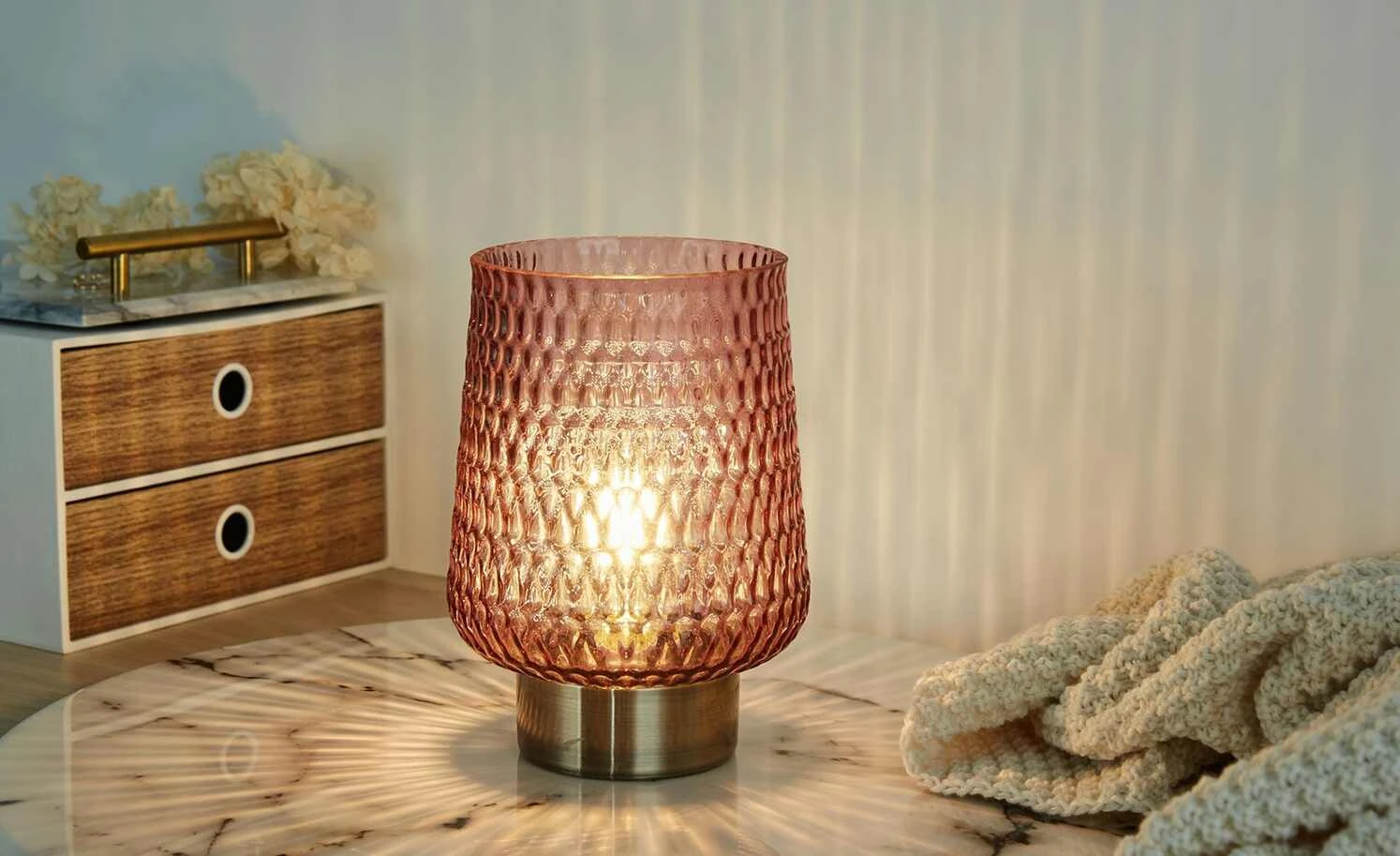 Mobile-Tischleuchte, Glas rosa, groß | Rosa 21|cm 1 Mobile-Tischleuchte, Glas rosa, groß | Rosa 21|cm