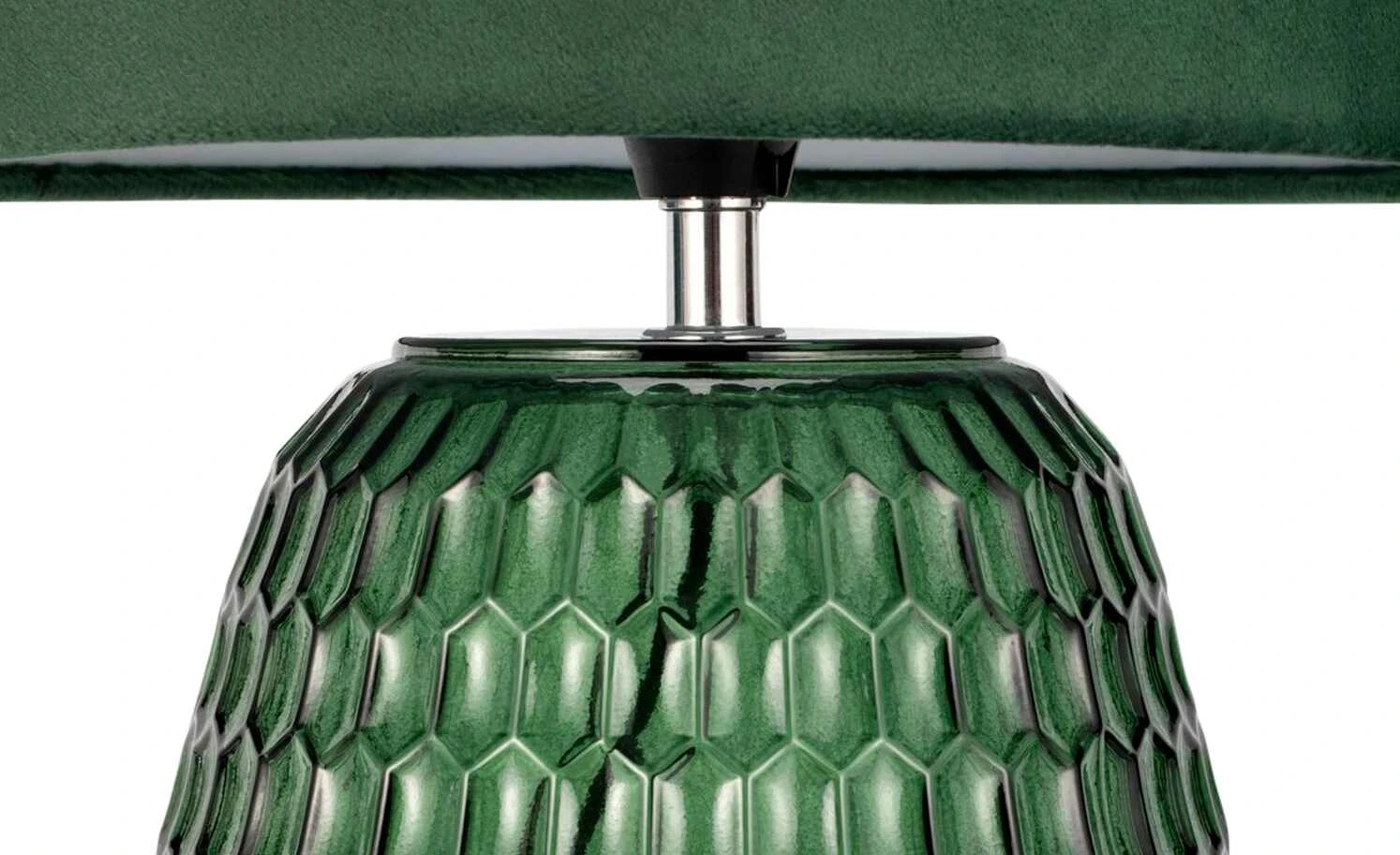 Tischleuchte, 1-flammig, Samt/Glas grün 5 Tischleuchte, 1-flammig, Samt/Glas grün – Bild 5