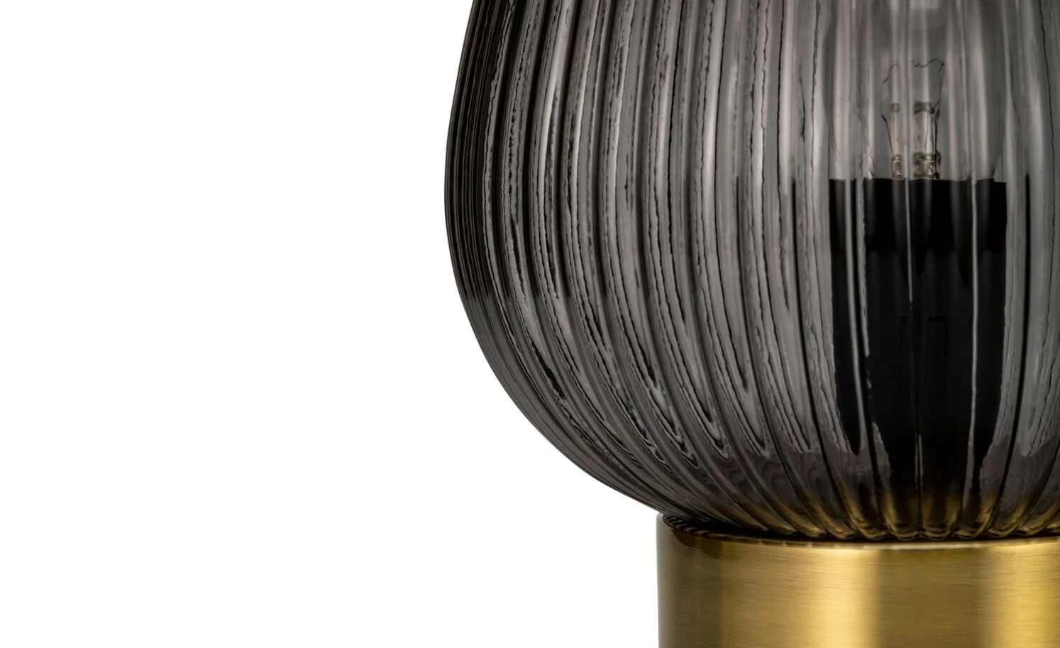 Tischleuchte, 1-flammig, Rauchglas/ messingfarben 5 Tischleuchte, 1-flammig, Rauchglas/ messingfarben – Bild 5