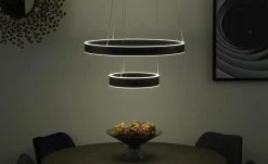 B-Leuchten LED-Pendelleuchte, schwarz `Ringe´ -Innenleuchten Verkaufsladen 11687116 1 202202071235