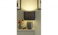 B-Leuchten Tischleuchte, 1-flammig, Keramik grau | Blau