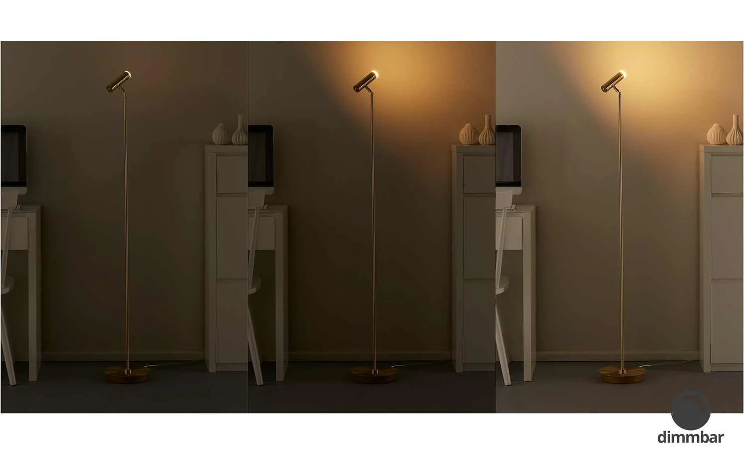 B-Leuchten LED-Stehleuchte, 1-flammig, messing 1 B-Leuchten LED-Stehleuchte, 1-flammig, messing