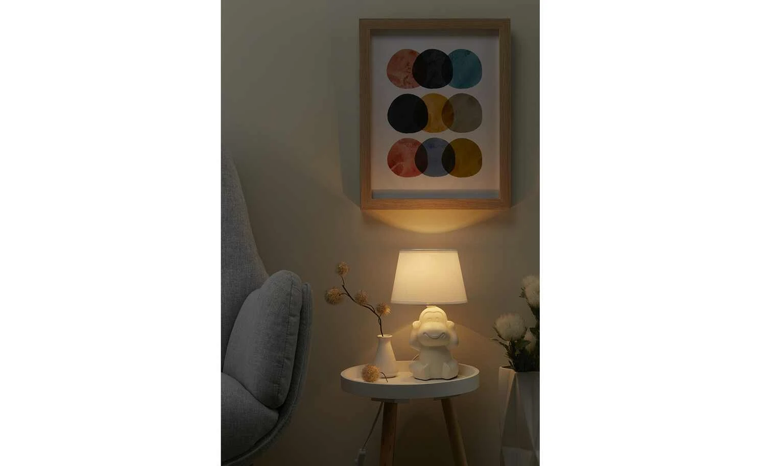 Trio Keramik-Tischleuchte, 1-flammig, weiß 1 Trio Keramik-Tischleuchte, 1-flammig, weiß