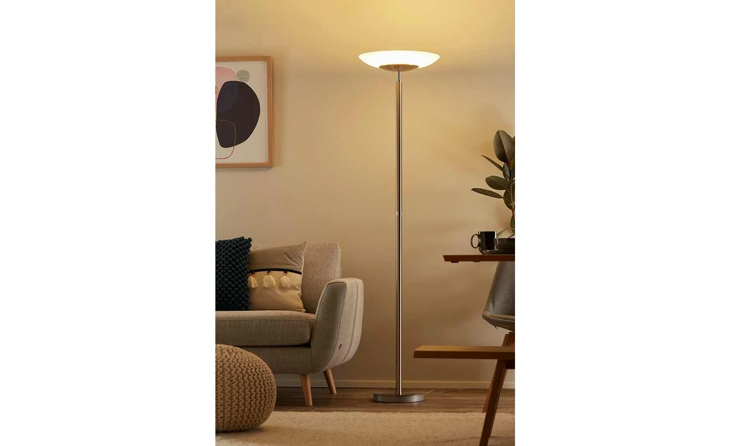 B-Leuchten LED-Deckenfluter, 1-flammig, Nickel-matt 2 B-Leuchten LED-Deckenfluter, 1-flammig, Nickel-matt – Bild 2