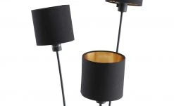Trio Stehleuchte, 3-flammig, schwarz, Stoffschirm schwarz/gold -Innenleuchten Verkaufsladen 11687147 5 202201172239