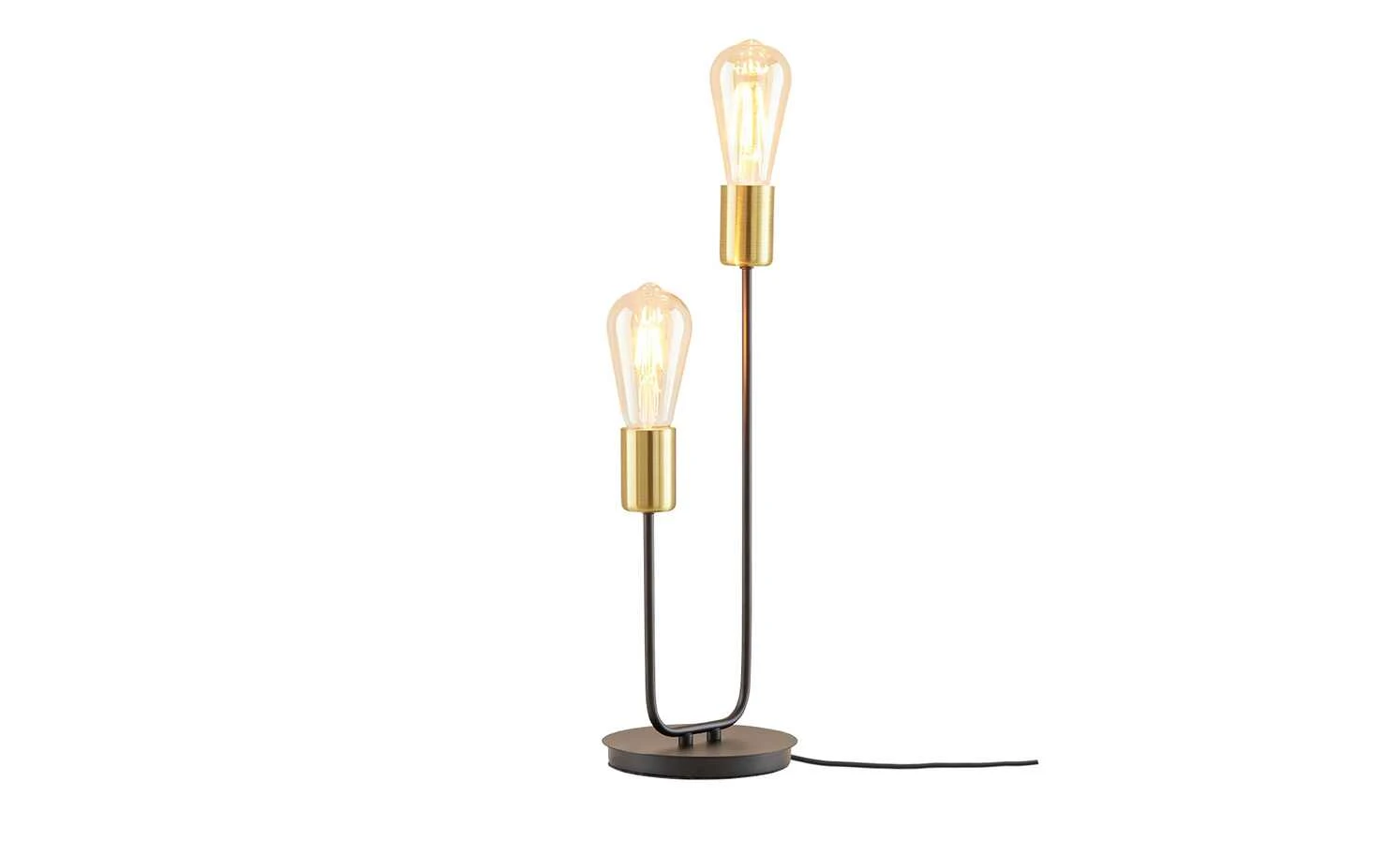 Wofi Tischleuchte, 2-flammig, schwarz/ gold abgesetzt 3 Wofi Tischleuchte, 2-flammig, schwarz/ gold abgesetzt – Bild 3
