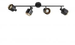 Wofi Deckenstrahler, 4-flammig, schwarz/gold -Innenleuchten Verkaufsladen 11687158 2 202202071235