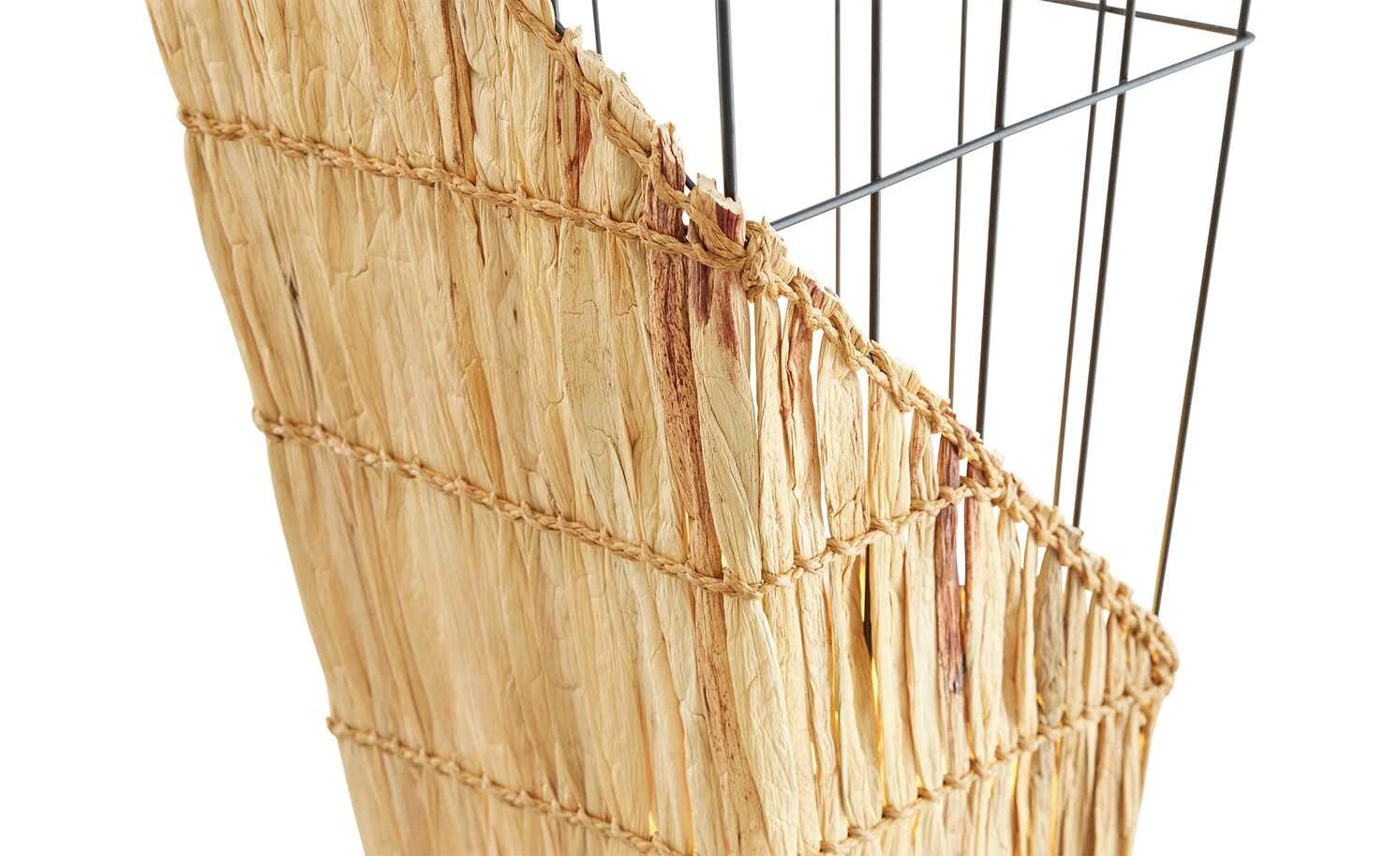 Stehleuchte, 2-flammig, Metall mit Grasgeflecht 4 Stehleuchte, 2-flammig, Metall mit Grasgeflecht – Bild 4