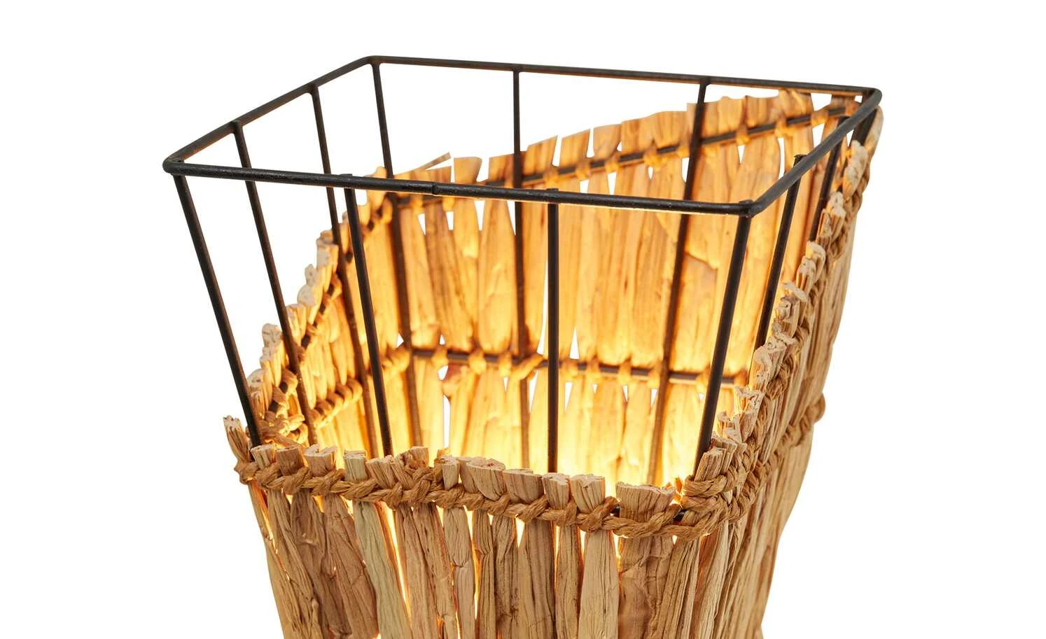 Tischleuchte, 1-flammig, Metall mit Grasgeflecht 5 Tischleuchte, 1-flammig, Metall mit Grasgeflecht – Bild 5