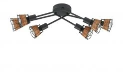 Deckenleuchte, 6-flammig, schwarz, Draht-Rattan 10 Deckenleuchte, 6-flammig, schwarz, Draht-Rattan -Innenleuchten Verkaufsladen 11687180 5 202202071235