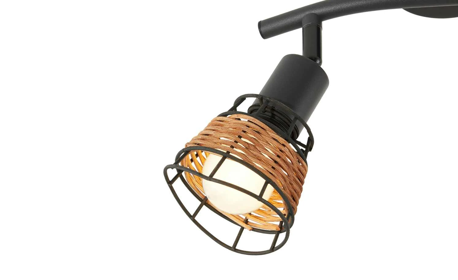 Deckenstrahler 2-flammig, Draht/ Rattan 4 Deckenstrahler 2-flammig, Draht/ Rattan – Bild 4