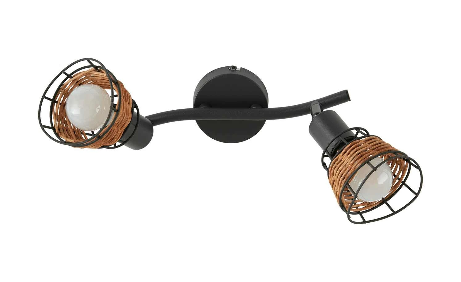 Deckenstrahler 2-flammig, Draht/ Rattan 6 Deckenstrahler 2-flammig, Draht/ Rattan – Bild 6
