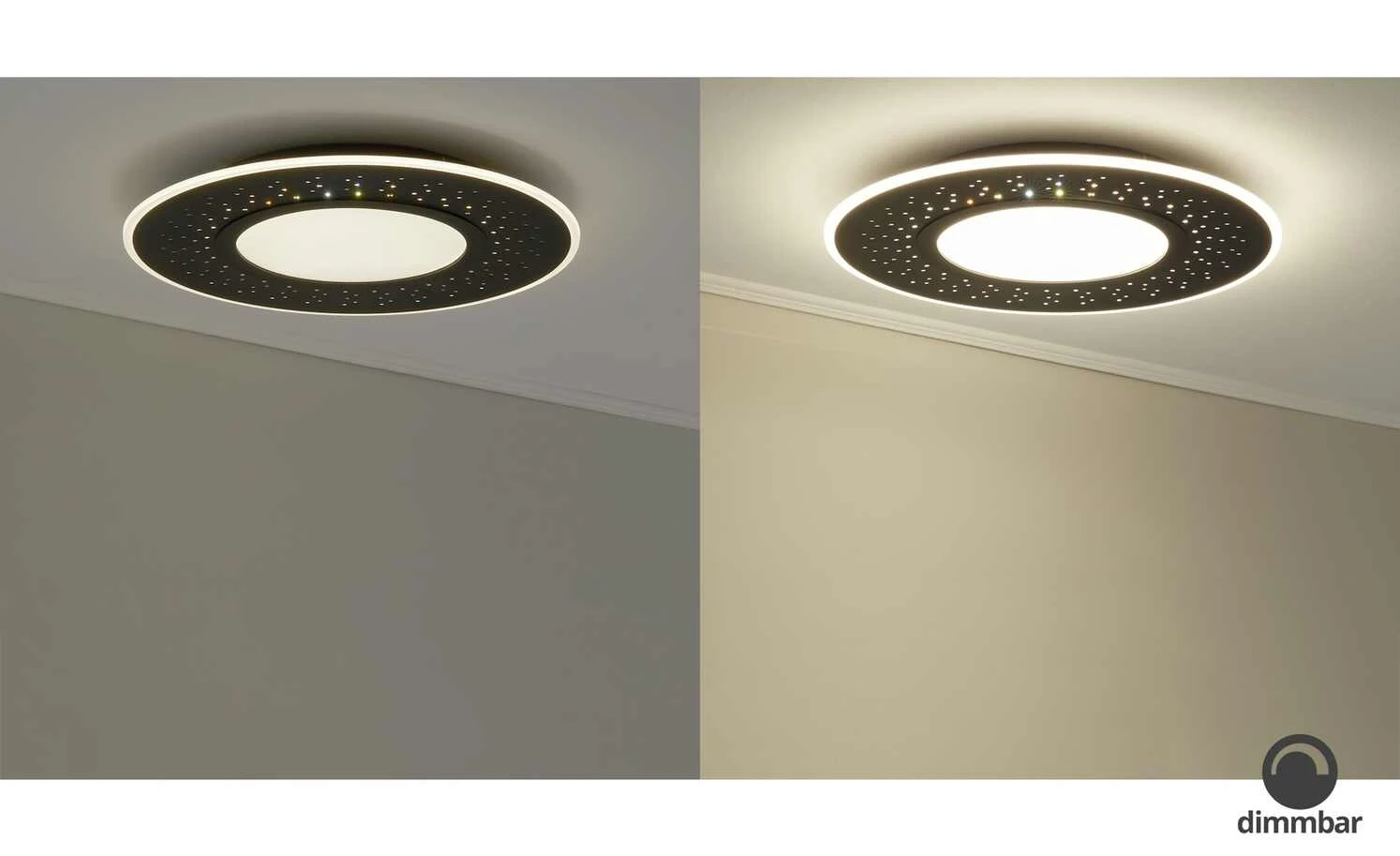 Trio LED-Deckenleuchte , schwarz mit Fernbedienung 1 Trio LED-Deckenleuchte , schwarz mit Fernbedienung