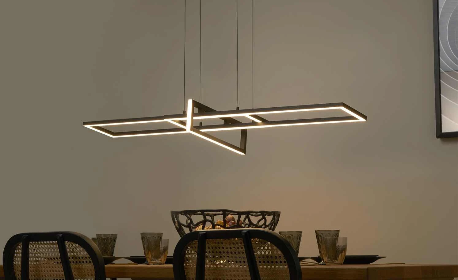 Trio LED-Pendelleuchte, schwarz, ´geometrisch` 2 Trio LED-Pendelleuchte, schwarz, ´geometrisch` – Bild 2