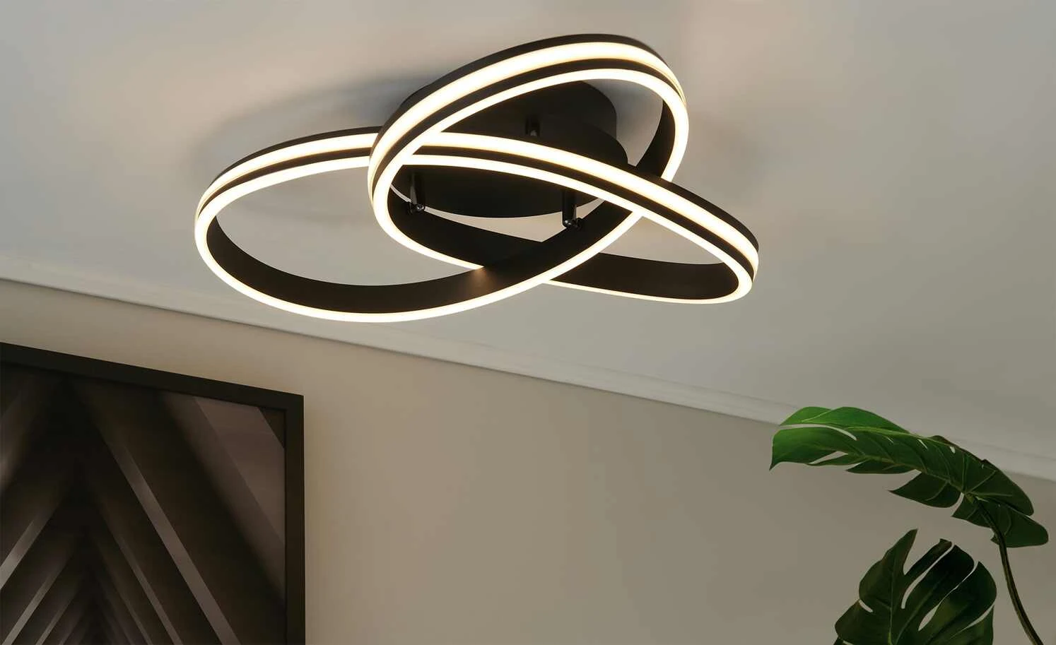 Trio LED-Deckenleuchte, schwarz, ´gedreht´ 2 Trio LED-Deckenleuchte, schwarz, ´gedreht´ – Bild 2