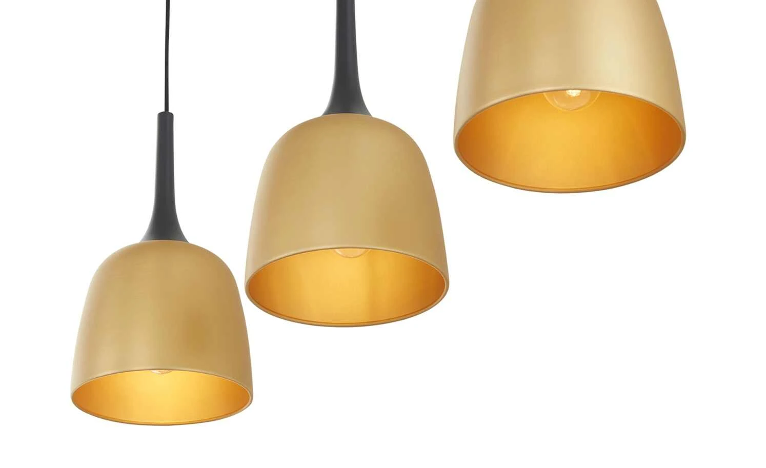 Trio Pendelleuchte, 3-flammig, Messing-matt 3 Trio Pendelleuchte, 3-flammig, Messing-matt – Bild 3