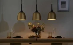 Trio Pendelleuchte, 3-flammig, Messing-matt