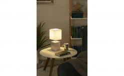 Fischer-Honsel Tischleuchte, 1-flammig, Keramik silber antik