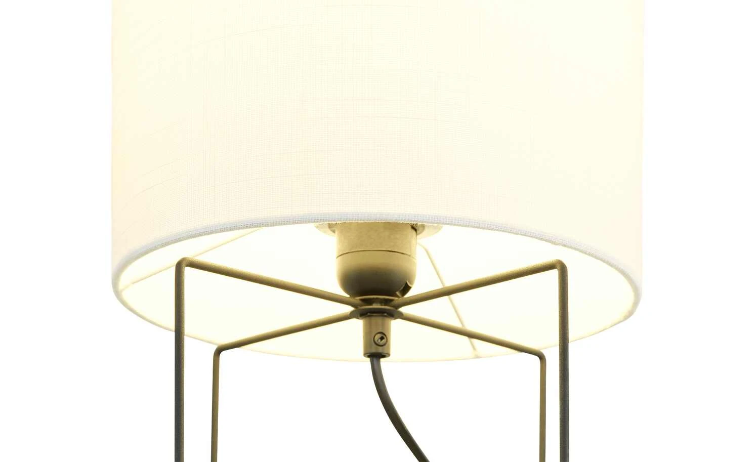 Fischer-Honsel Tischleuchte, 1-flammig, Schirm Leinen weiß, sandschwarz 4 Fischer-Honsel Tischleuchte, 1-flammig, Schirm Leinen weiß, sandschwarz – Bild 4