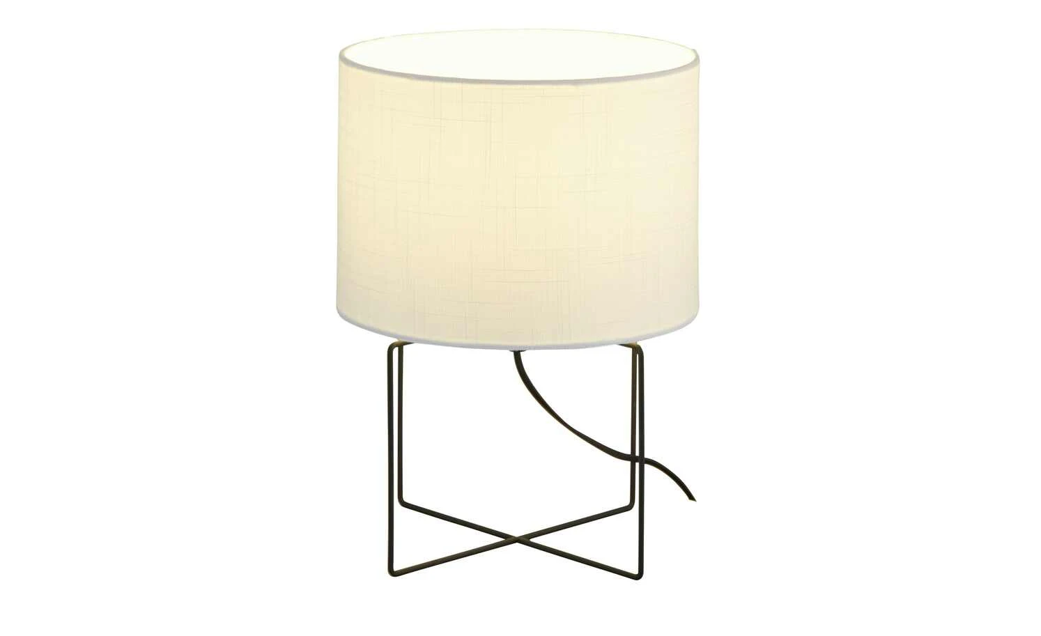 Fischer-Honsel Tischleuchte, 1-flammig, Schirm Leinen weiß, sandschwarz 6 Fischer-Honsel Tischleuchte, 1-flammig, Schirm Leinen weiß, sandschwarz – Bild 6