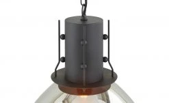 Fischer-Honsel Pendelleuchte, 1-flammig, sandschwarz/Rauchglas -Innenleuchten Verkaufsladen 11687350 5 202202071235